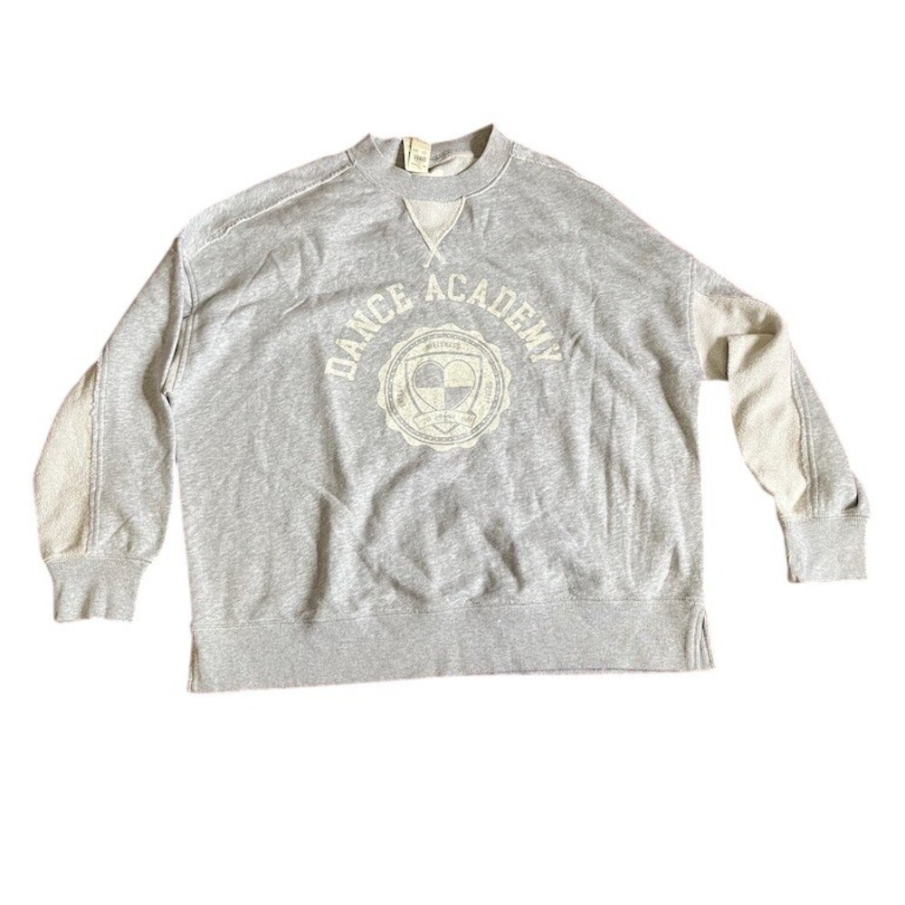 Aerie Sweatshirt Womens Small Heather Gray‎ Dance Academy Graphic